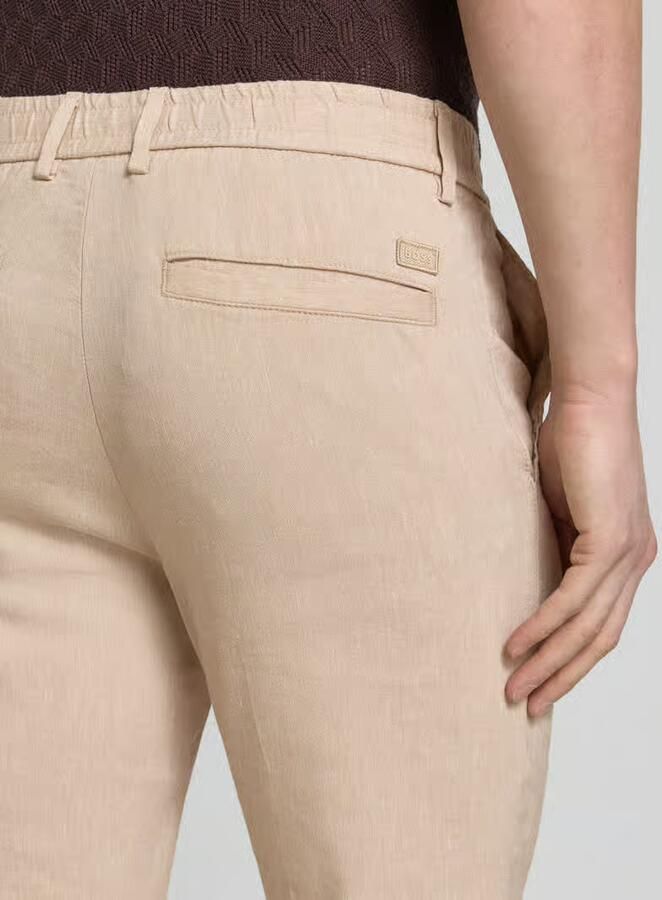 Boss Modern fit straight leg broek van linnenmix model 'KANE1' - Foto 2