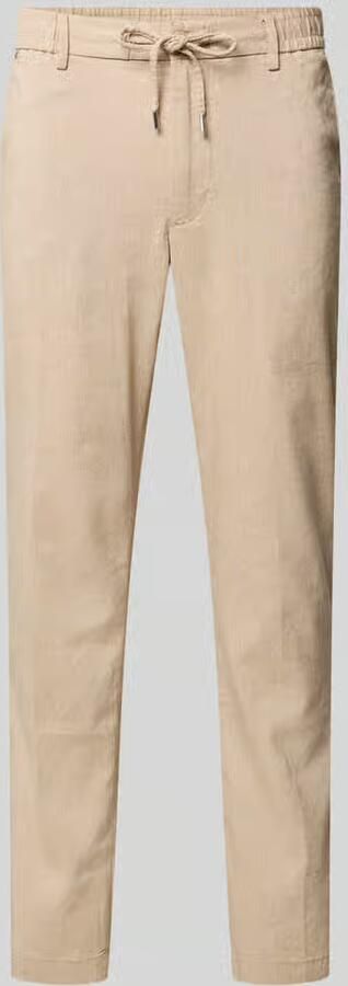 Boss Modern fit straight leg broek van linnenmix model 'KANE1' - Foto 3