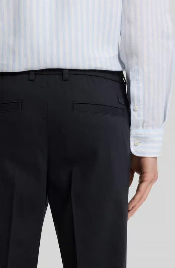 Boss Modern fit straight leg broek van linnenmix model 'KANE1'