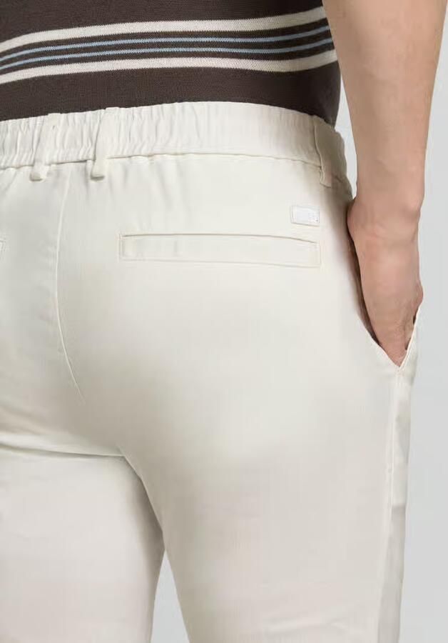 Boss Modern fit straight leg broek van linnenmix model 'KANE1'