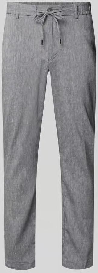 Boss Modern fit straight leg broek van linnenmix model 'KANE1' - Foto 2
