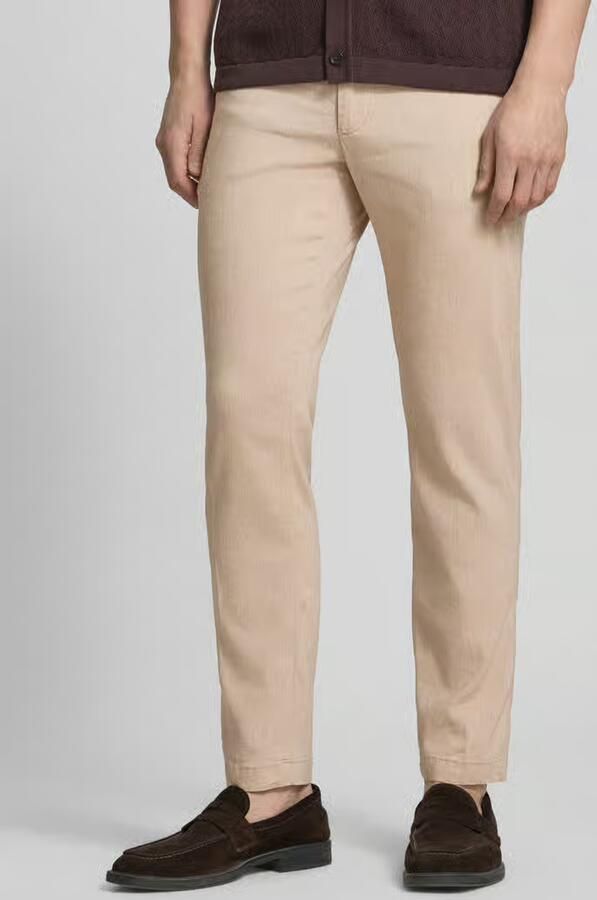 Boss Modern fit straight leg broek van linnenmix model 'KANE1' - Foto 3