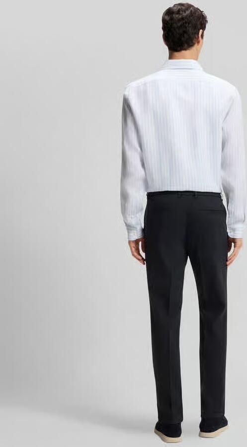 Boss Modern fit straight leg broek van linnenmix model 'KANE1' - Foto 3