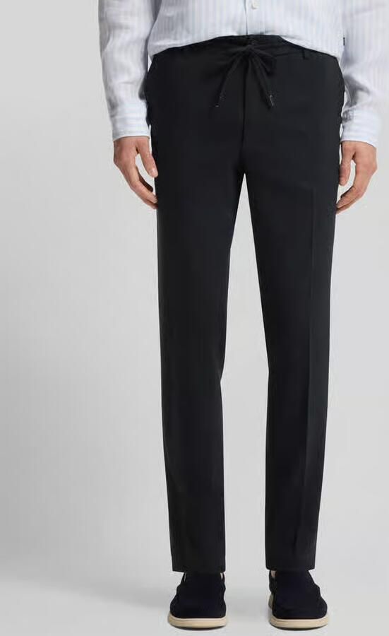 Boss Modern fit straight leg broek van linnenmix model 'KANE1' - Foto 2