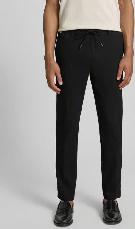 Boss Modern fit straight leg broek van linnenmix model 'KANE1' - Foto 3