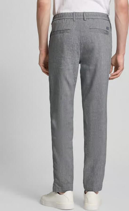 Boss Modern fit straight leg broek van linnenmix model 'KANE1'
