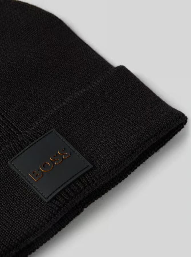 Boss Orange Gebreide muts Foxxy Hat met label-applicatie - Foto 3
