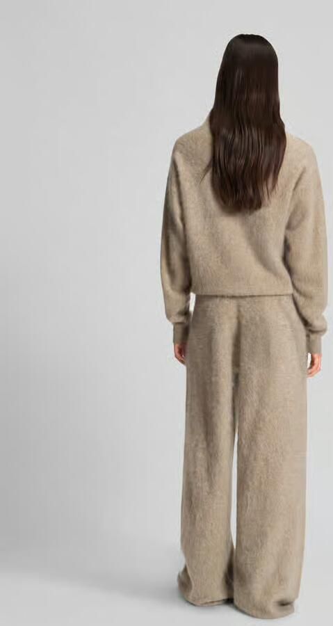 Boss Oversized wijde broek van kasjmier model 'FIBURA'