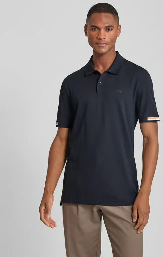 Boss Poloshirt met labelprint model 'Parlay' - Foto 2