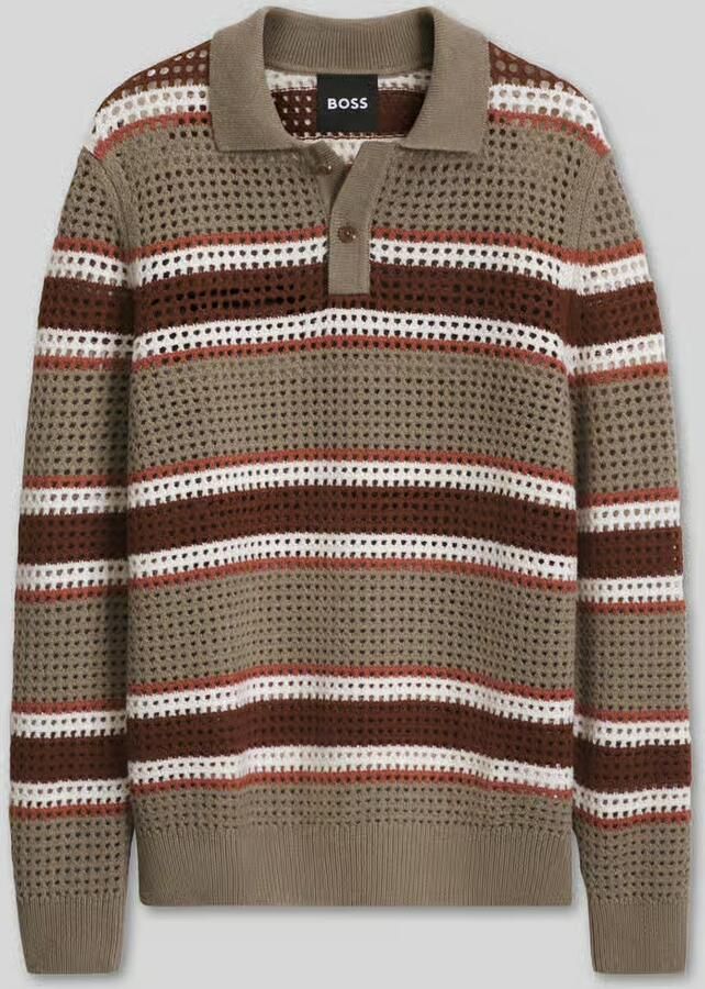 Boss Pullover van scheerwol met polokraag model 'C-Fincenzo'