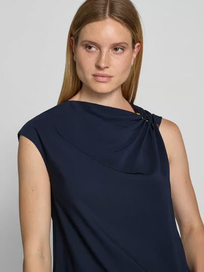 Boss regular fit blouse met korte mouwen van viscosemix model 'BANNEA'