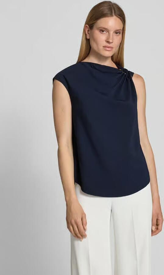 Boss regular fit blouse met korte mouwen van viscosemix model 'BANNEA' - Foto 3