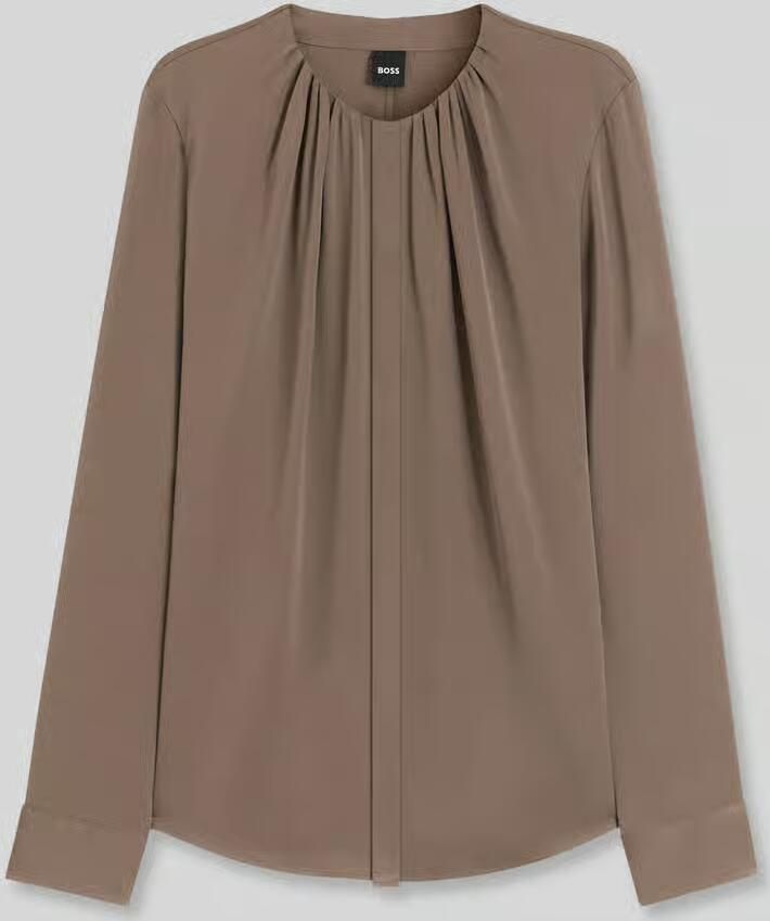 Boss Regular fit blouse met lange mouwen van zijdemix model 'Banorah' - Foto 2