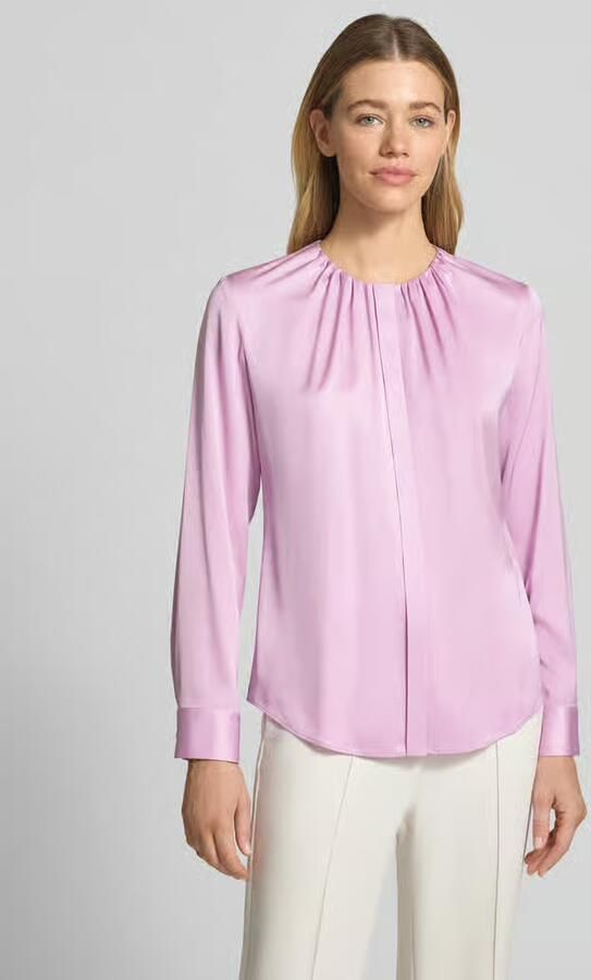 Boss Regular fit blouse met lange mouwen van zijdemix model 'BANORAH' - Foto 4