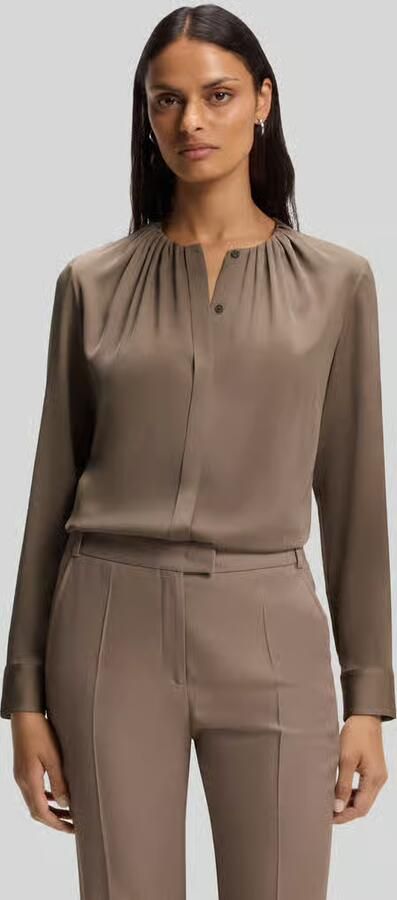 Boss Regular fit blouse met lange mouwen van zijdemix model 'Banorah' - Foto 3