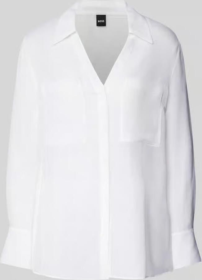 Boss Regular fit blouse van een mix van viscose en linnen model 'Bosala' - Foto 2