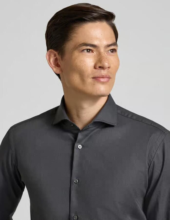 Boss Regular fit businesshemd van katoenmix model 'H-JOE-SPREAD'