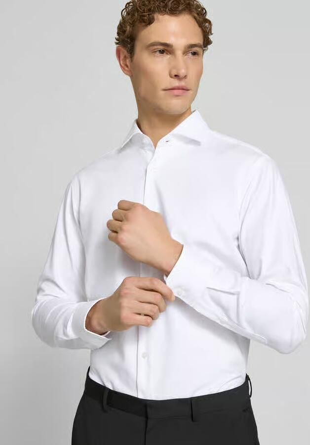 Boss Regular fit businesshemd van katoenmix model 'H-JOE-SPREAD'