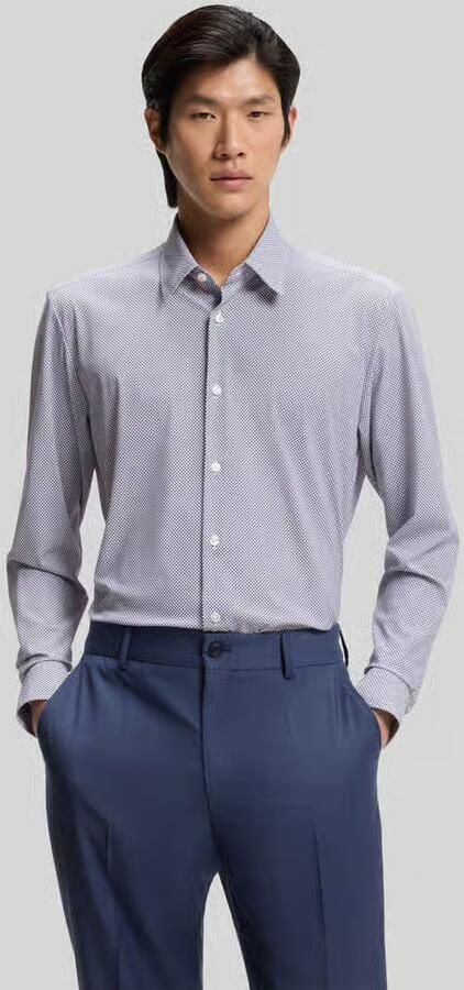 Boss regular fit businessoverhemden van stretch-jersey - Foto 3