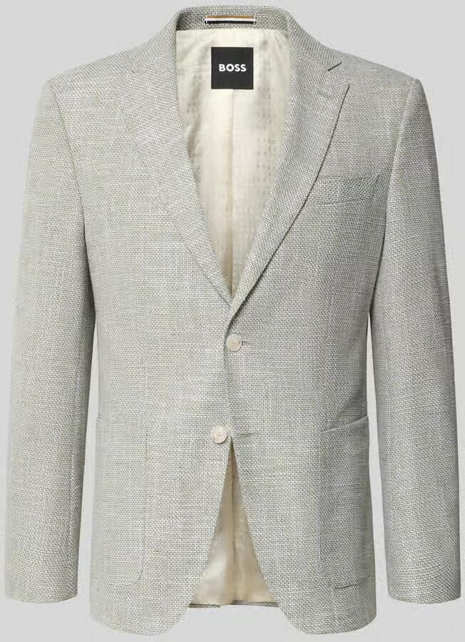 Boss Regular fit colbert van een mix van katoen en viscose met linnen model 'HUTSON'