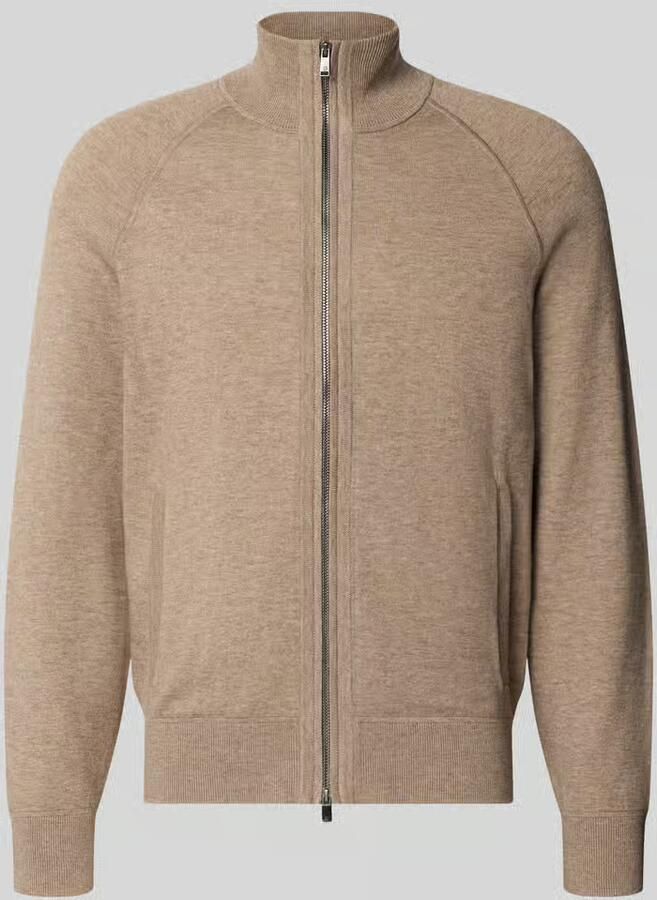 Boss Regular fit gebreid jack van mix van katoen en scheerwol model 'H-Fabiano'