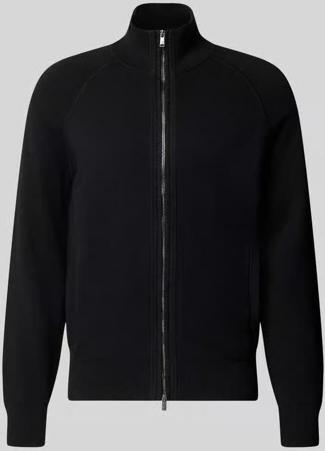 Boss Regular fit gebreid jack van mix van katoen en scheerwol model 'H-Fabiano'