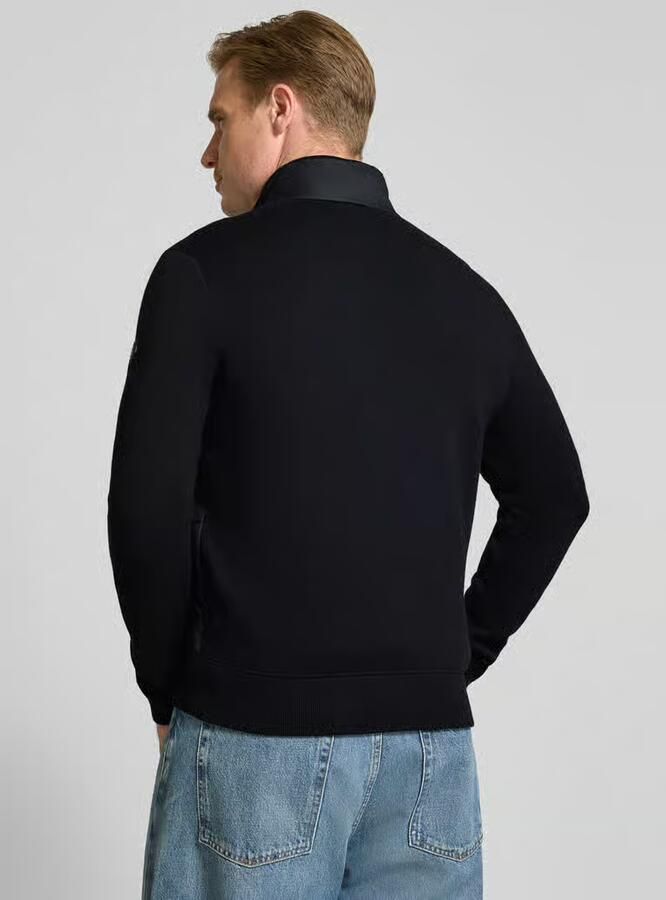 Boss regular fit gebreid jack van mix van katoen en scheerwol model 'H-Facente'