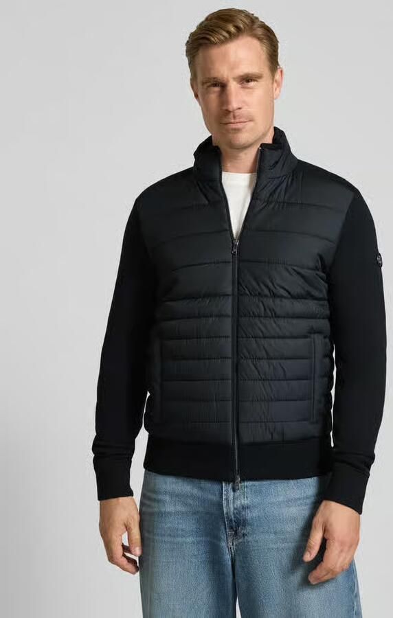 Boss regular fit gebreid jack van mix van katoen en scheerwol model 'H-Facente' - Foto 3