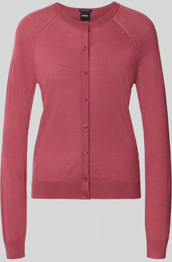 Boss Regular fit gebreid jack van pure scheerwol model 'Fonami'