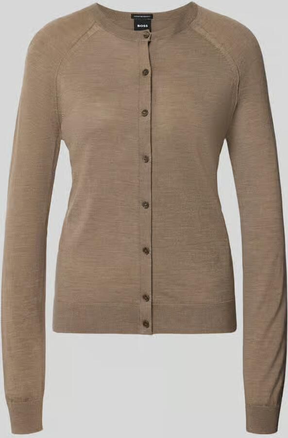 Boss Regular fit gebreid jack van pure scheerwol model 'Fonami'