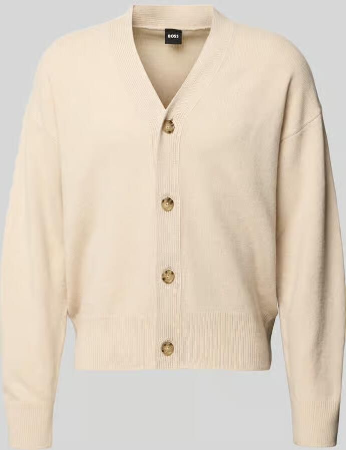 Boss Regular fit gebreid jack van zuivere scheerwol model 'C-UCONE'