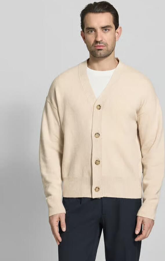 Boss Regular fit gebreid jack van zuivere scheerwol Model 'C-UCONE' - Foto 4