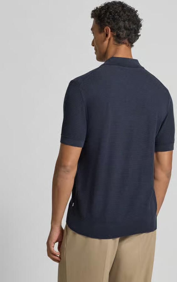 Boss Regular fit gebreid poloshirt van een mix van lyocell en katoen model 'LANNOTTI'
