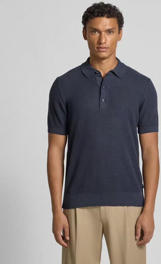 Boss Regular fit gebreid poloshirt van een mix van lyocell en katoen model 'LANNOTTI' - Foto 2