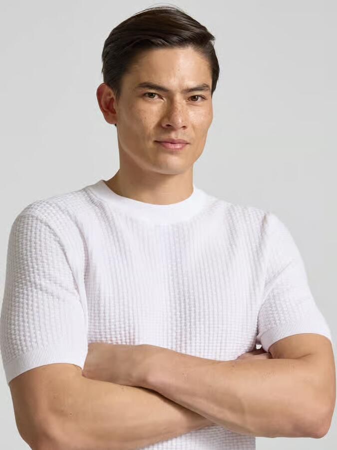 Boss regular fit gebreid shirt van zuiver katoen model 'H-NILTON'