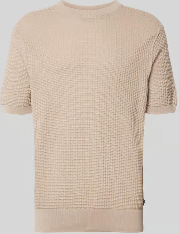 Boss regular fit gebreid shirt van zuiver katoen model 'H-NILTON'