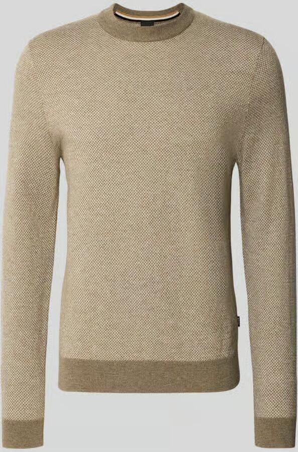 Boss Regular fit gebreide pullover van een mix van katoen en scheerwol model 'HESTRO'