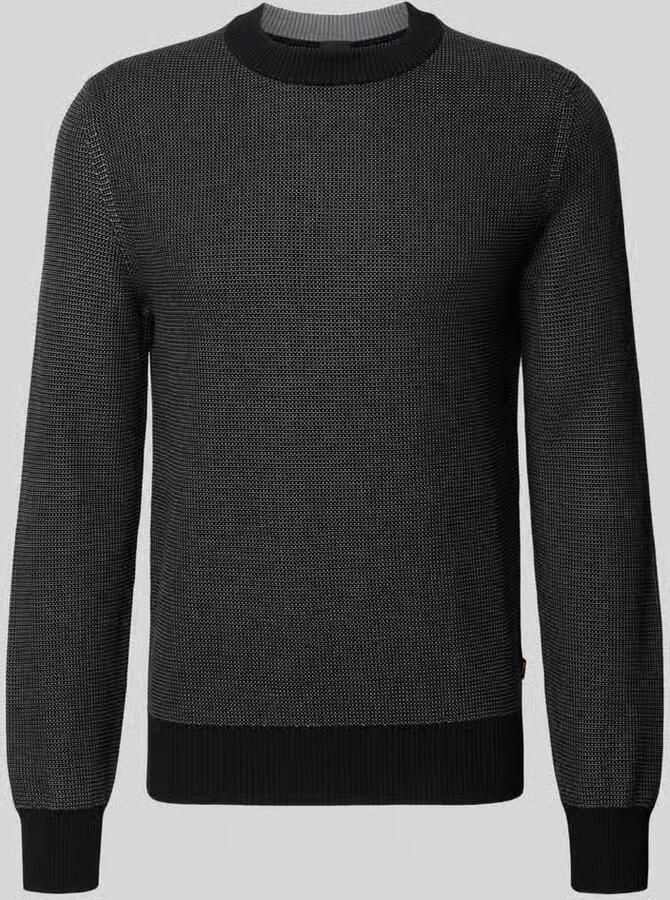 Boss Regular fit gebreide pullover van een mix van katoen en scheerwol model 'HESTRO'