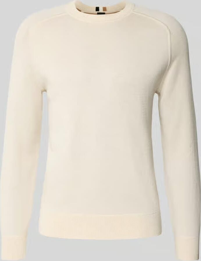 Boss Regular fit gebreide pullover van een mix van katoen en scheerwol model 'HIDONEO'
