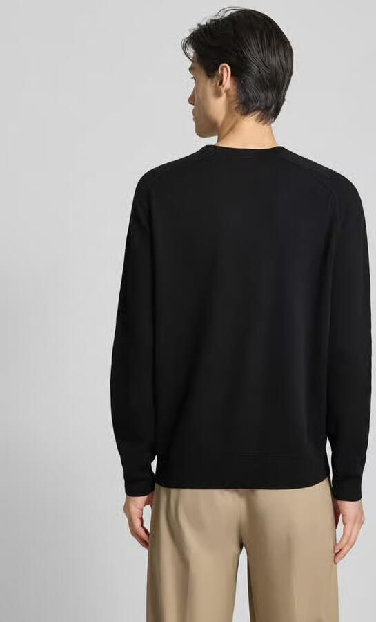 Boss Regular fit gebreide pullover van een mix van katoen en scheerwol model 'HIDONEO'