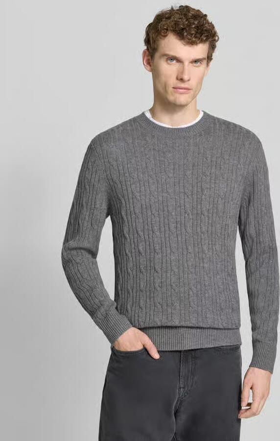Boss Regular fit gebreide pullover van een mix van scheerwol en kasjmier model 'HETICO - Foto 2