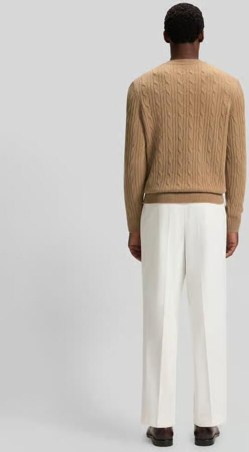 Boss Regular fit gebreide pullover van een mix van scheerwol en kasjmier model 'HETICO