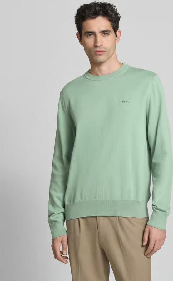 Boss Regular fit gebreide pullover van puur katoen model 'UPCAS' - Foto 4
