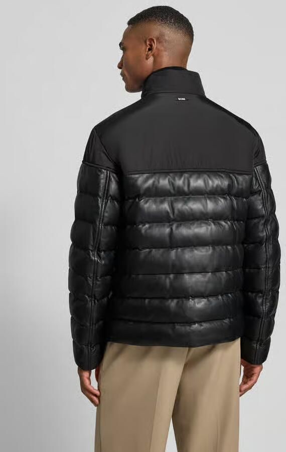 Boss Regular fit gewatteerd jack van lamsleer model 'MERSINO 1'