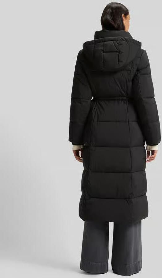 Boss Regular fit gewatteerde lange jas met capuchon