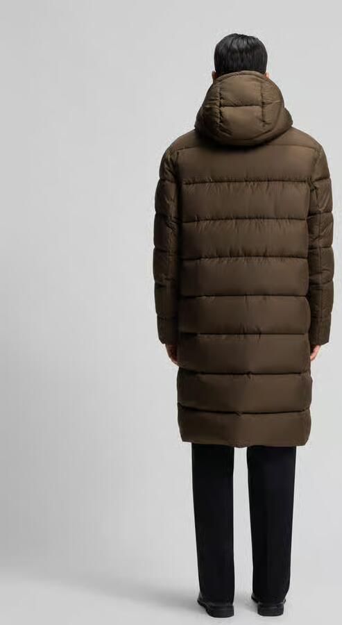Boss Regular fit gewatteerde lange jas met tweewegsritssluiting model 'CENUTO'