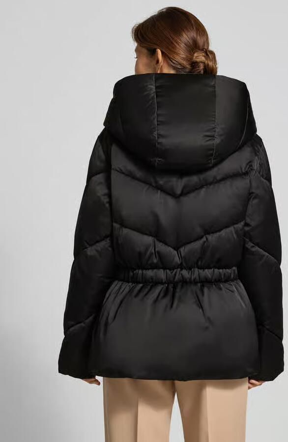 Boss Regular fit gewatteerde lange jas met viscose model 'PLYSSA'