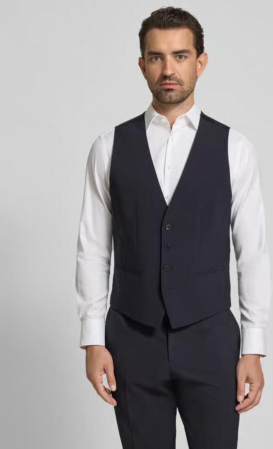 Boss Regular fit gilet van scheerwolmix - Foto 2
