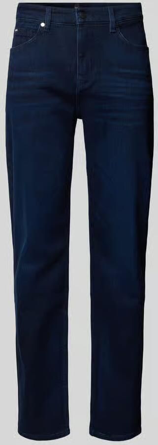 Hugo Boss Straight Fit Donkerblauwe Denim Jeans Blue Heren
