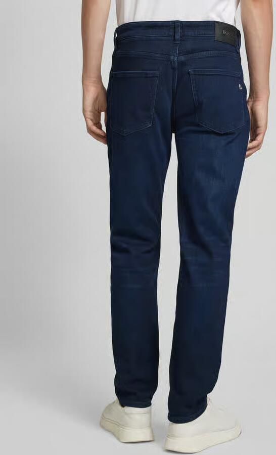 Hugo Boss Straight Fit Donkerblauwe Denim Jeans Blue Heren